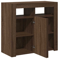 Credenza con Luci LED Rovere Marrone 80x35x75 cm 815731