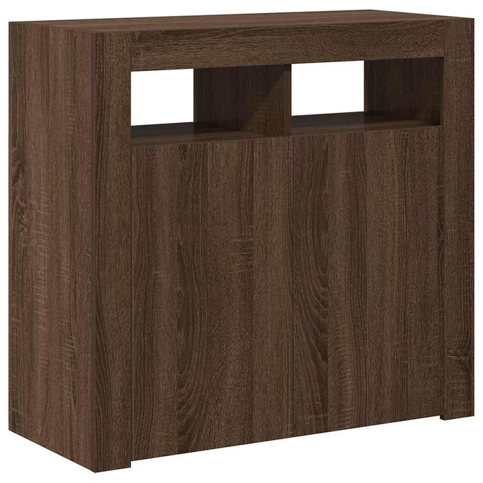 Credenza con Luci LED Rovere Marrone 80x35x75 cm cod mxl 24922