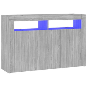 Credenza con Luci LED Grigio Sonoma 115,5x30x75 cm 815733