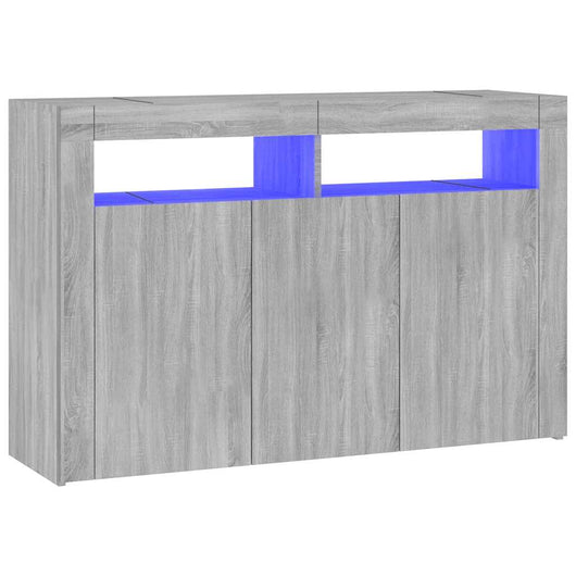 Credenza con Luci LED Grigio Sonoma 115,5x30x75 cm 815733