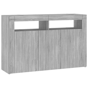 Credenza con Luci LED Grigio Sonoma 115,5x30x75 cm 815733