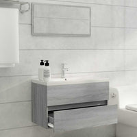 Set Mobili da Bagno 2 pz Grigio Sonoma in Legno Multistrato 815739