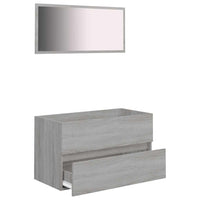 Set Mobili da Bagno 2 pz Grigio Sonoma in Legno Multistrato 815739