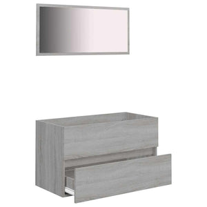 Set Mobili da Bagno 2 pz Grigio Sonoma in Legno Multistrato 815739