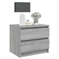 Comodini Grigio Sonoma 2 pz-Set di 2 Tavolino da notte 50x39x43,5 cm in Legno Multistrato