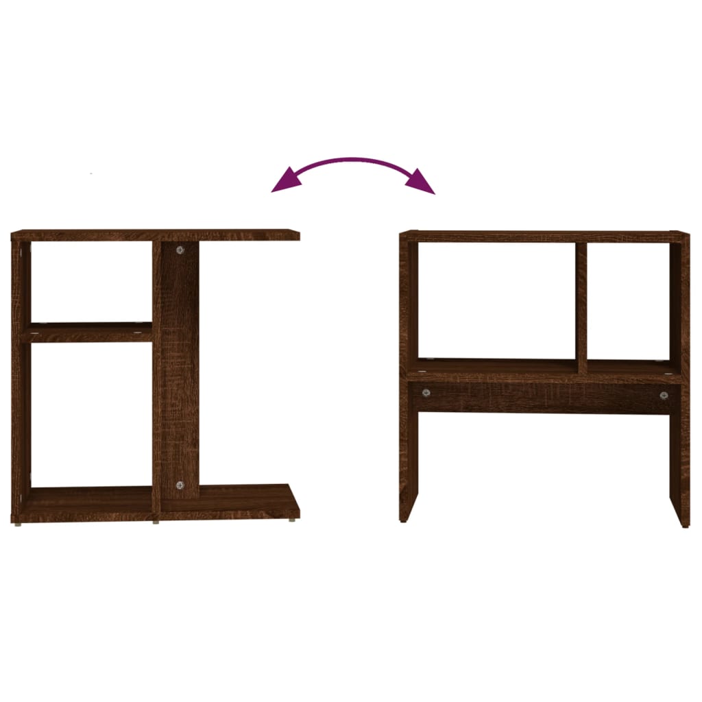 Tavolino da Salotto Rovere Marrone 50x30x50cm Legno Multistrato cod mxl 11783