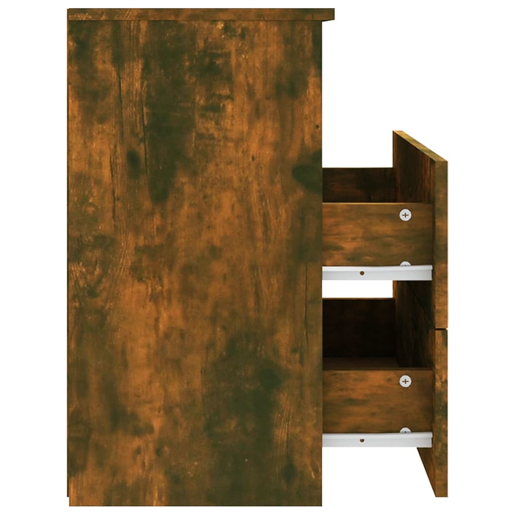 Comodini 2 pz Rovere Fumo 50x32x60 cm 815859