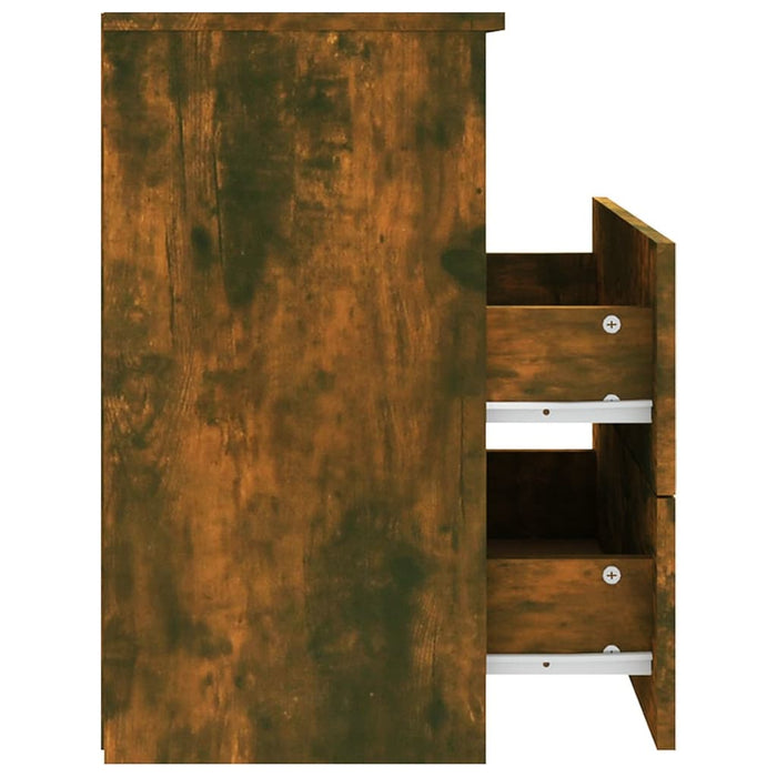 Comodini 2 pz-Set di 2 Tavolino da notte Rovere Fumo 50x32x60 cm