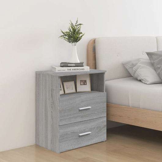 Comodini 2 pz-Set di 2 Tavolino da notte Grigio Sonoma 50x32x60 cm