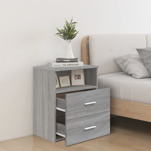 Comodini 2 pz-Set di 2 Tavolino da notte Grigio Sonoma 50x32x60 cm