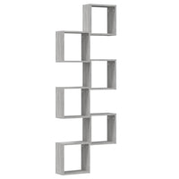 Mensole Parete a Cubo 6 pz Grigio Sonoma 30x15x30 cm 815884