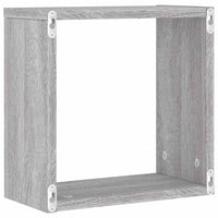 Mensole Parete a Cubo 6 pz Grigio Sonoma 30x15x30 cm