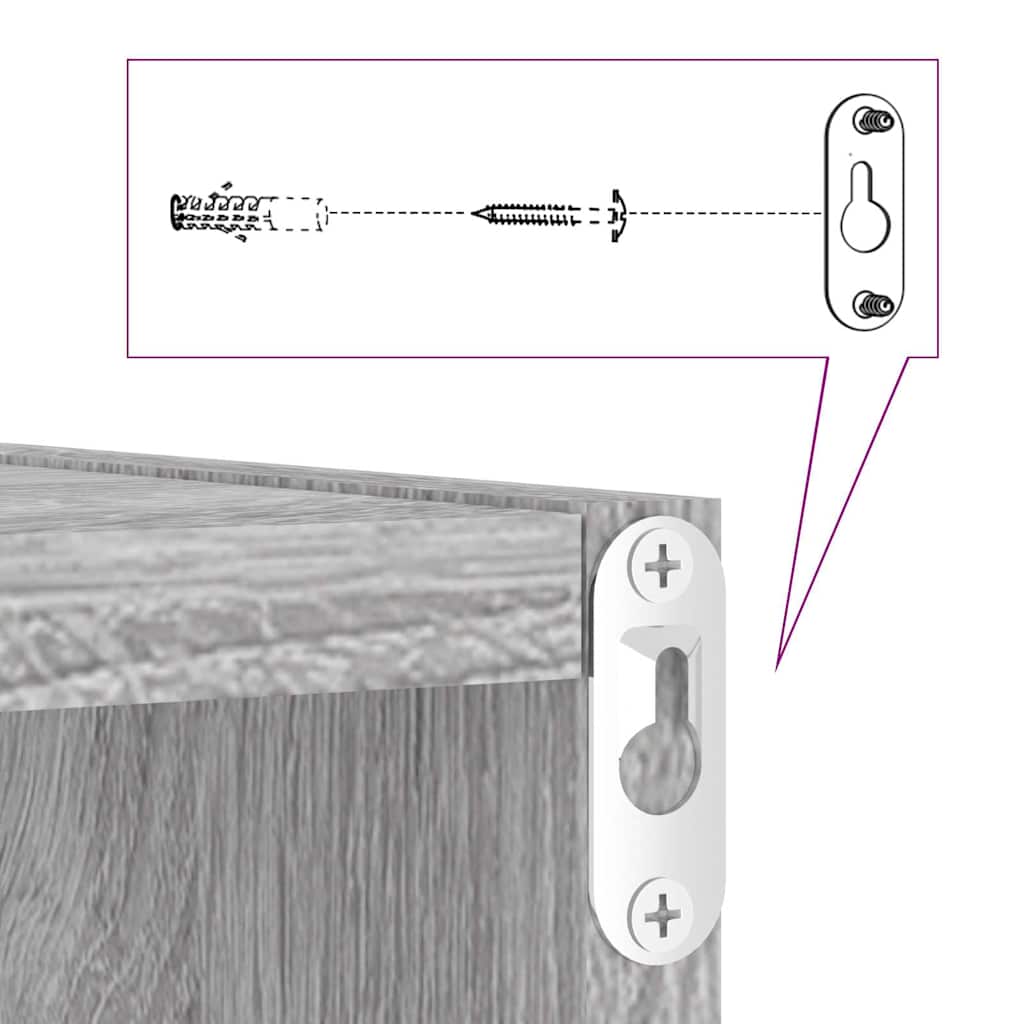 Mensole Parete a Cubo 6 pz Grigio Sonoma 30x15x30 cm 815884