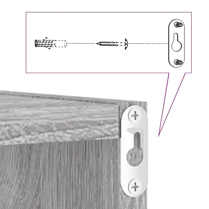 Mensole Parete a Cubo 6 pz Grigio Sonoma 30x15x30 cm 815884