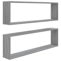Mensole Cubo Muro 2pz Grigio Sonoma 100x15x30 Legno Multistrato cod mxl 32756