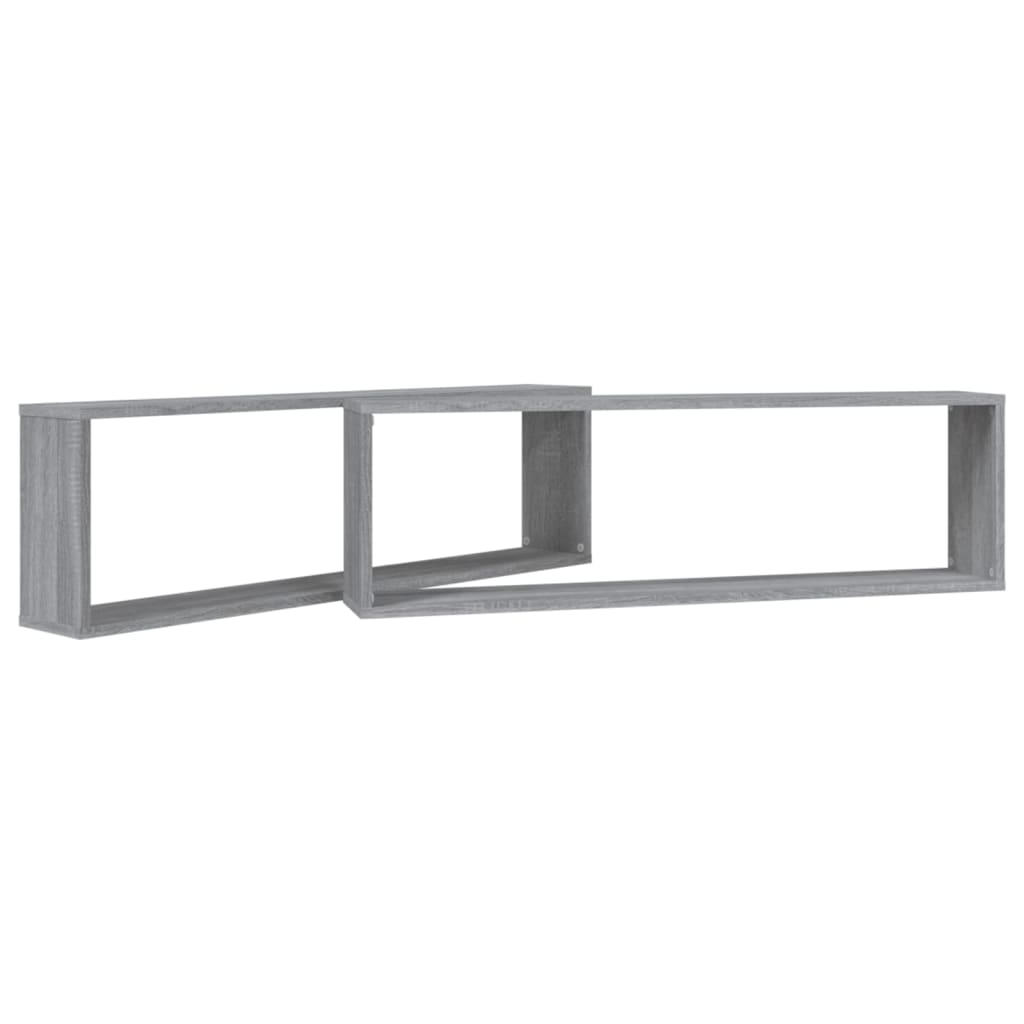 Mensole Cubo Muro 2pz Grigio Sonoma 100x15x30 Legno Multistrato cod mxl 32756