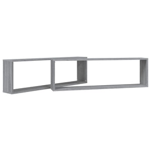 Mensole Cubo Muro 2pz Grigio Sonoma 100x15x30 Legno Multistrato cod mxl 32756