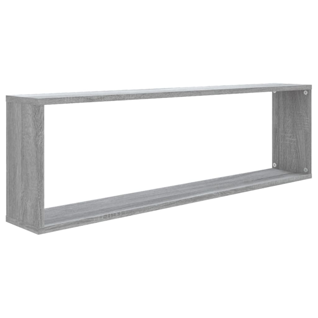 Mensole Cubo Muro 2pz Grigio Sonoma 100x15x30 Legno Multistrato cod mxl 32756