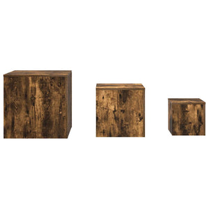 Credenze 3 pz Rovere Fumo in Legno Multistrato cod mxl 37768