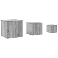 Credenze 3 pz Grigio Sonoma in Legno Multistrato 815988