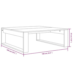 Tavolino Salotto Grigio Sonoma 100x100x35 cm Legno Multistrato cod mxl 27365
