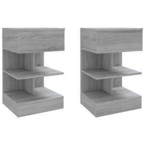 Comodini Grigio Sonoma 2 pz 40x35x65 cm in Legno Multistrato 816044