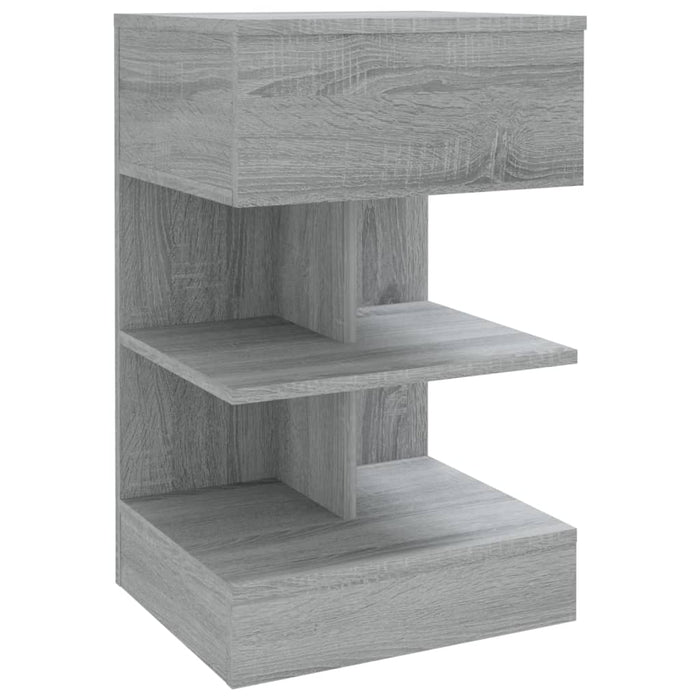 Comodini Grigio Sonoma 2 pz-Set di 2 Tavolino da notte 40x35x65 cm in Legno Multistrato