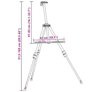 Cavalletto Espositivo Regolabile Nero in Metallo