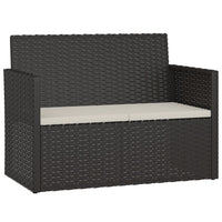 Set Salotto da Esterno 4 pz con Cuscini in Polyrattan Nero