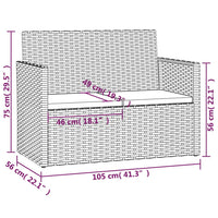 Set Salotto da Esterno 4 pz con Cuscini in Polyrattan Nero