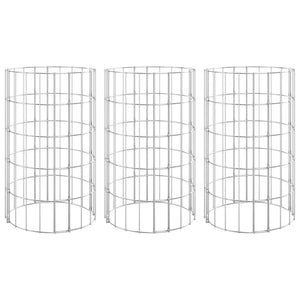 Fioriere Gabbione Circolare 3 pz in Acciaio Zincato Ø30x50 cm 152019