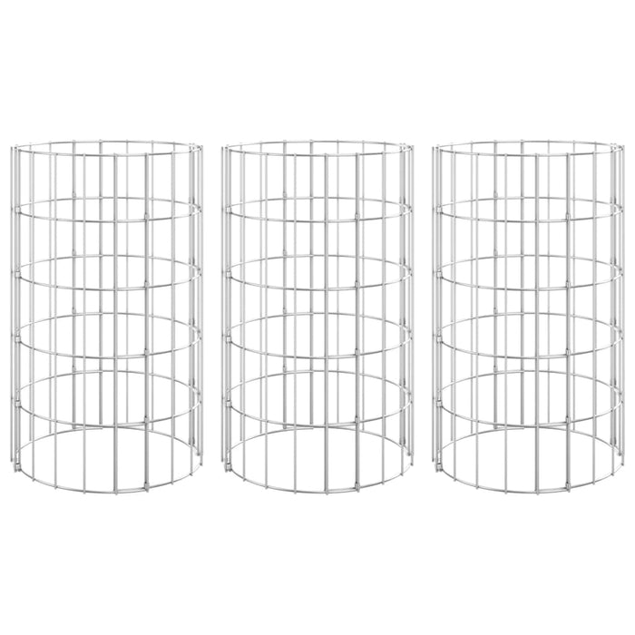 Fioriere Gabbione Circolare 3 pz in Acciaio Zincato Ø30x50 cm 152019