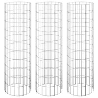 Fioriere Gabbione Circolare 3 pz in Acciaio Zincato Ø30x100 cm 152020