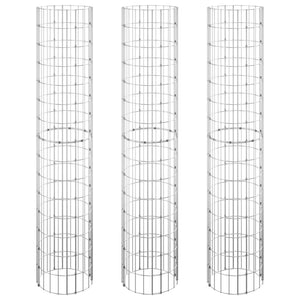 Fioriere Gabbione Circolare 3 pz in Acciaio Zincato Ã˜30x150 cm