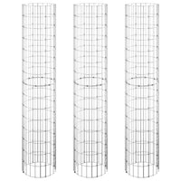 Fioriere Gabbione Circolare 3 pz in Acciaio Zincato Ø30x150 cm 152021