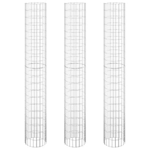 Fioriere Gabbione Circolare 3 pz in Acciaio Zincato Ã˜30x200 cm