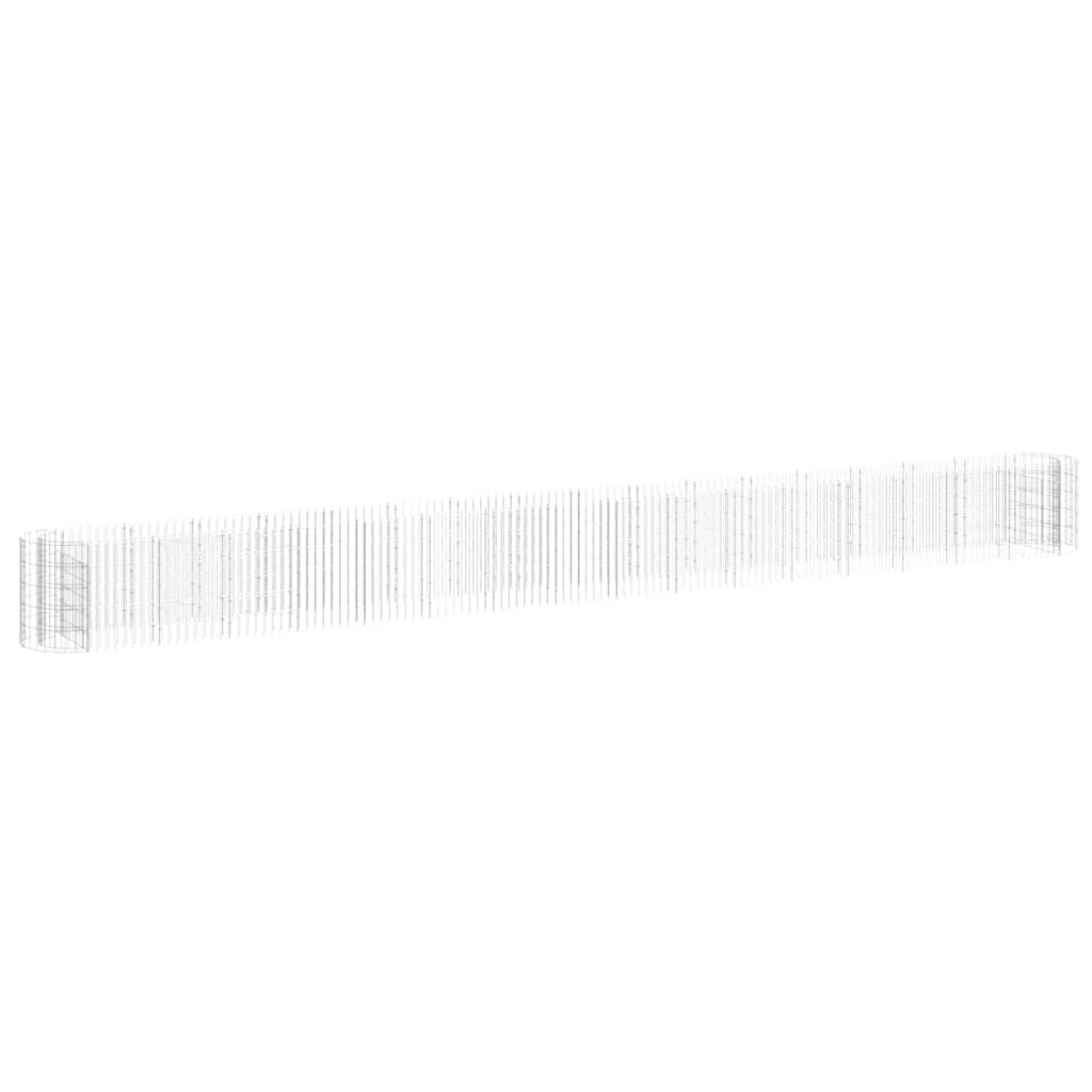 Gabbione con Letto Rialzato in Acciaio Zincato 610x50x50 cm