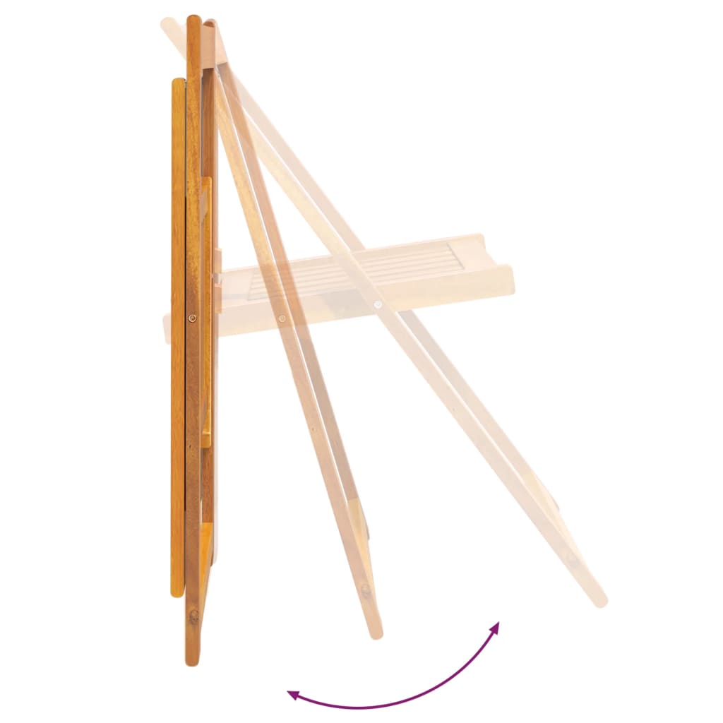 Sedie da Giardino Pieghevoli 4pz in Legno Massello di Acacia 319189