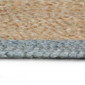 Tappeto Lavorato a Mano in Juta con Bordo Verde Oliva 180 cm 343608