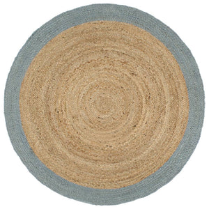 Tappeto Lavorato a Mano in Juta con Bordo Verde Oliva 210 cm cod mxl 69248