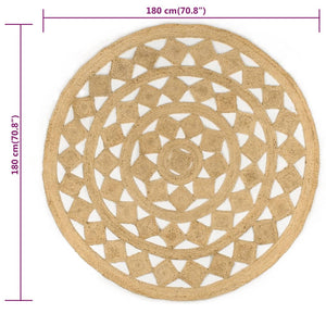 Tappeto Lavorato a Mano in Juta Intrecciata 180 cm cod mxl 61451