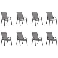 Set da Pranzo da Giardino 9 pz Grigio e Nero 3095976