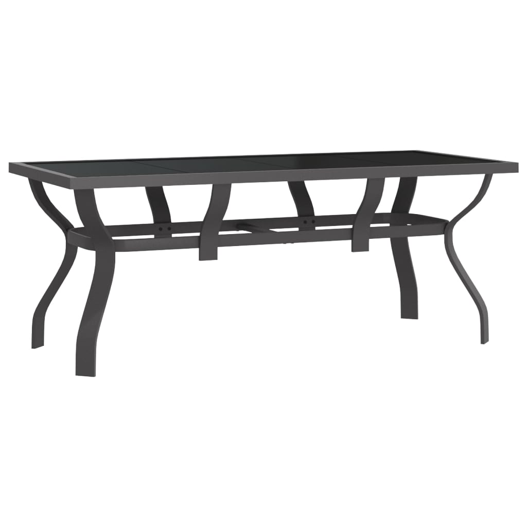Set da Pranzo da Giardino 9 pz Grigio e Nero 3095976