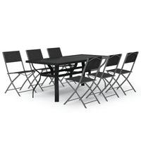 Set da Pranzo da Giardino 7 pz Grigio e Nero 3102919