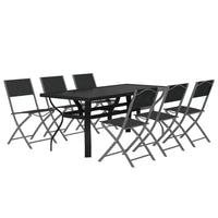 Set da Pranzo per Giardino 7 pz Grigio e Nero cod mxl 42774
