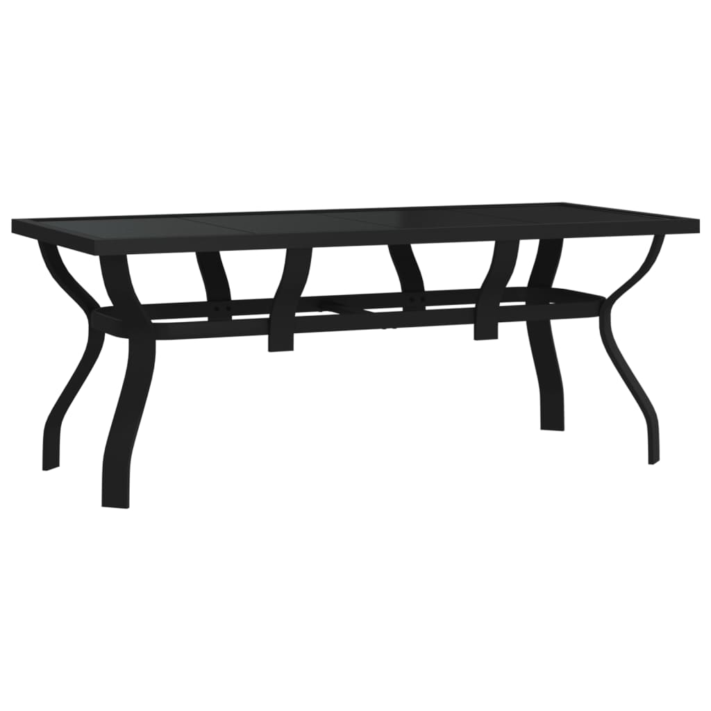 Set da Pranzo da Giardino 7 pz Grigio e Nero 3102919