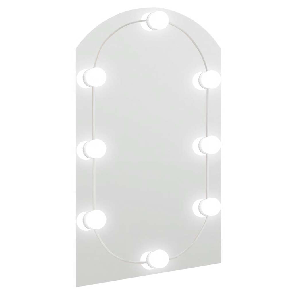 Specchio con Luci LED-Specchio decorativo 60x40 cm Forma ad Arco in Vetro
