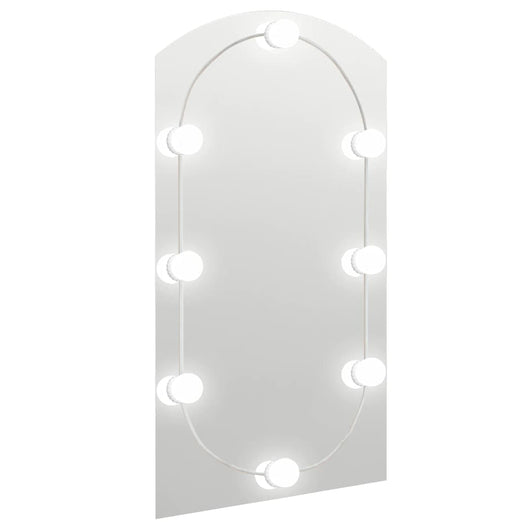 Specchio con Luci LED-Specchio decorativo 90x45 cm Forma ad Arco in Vetro