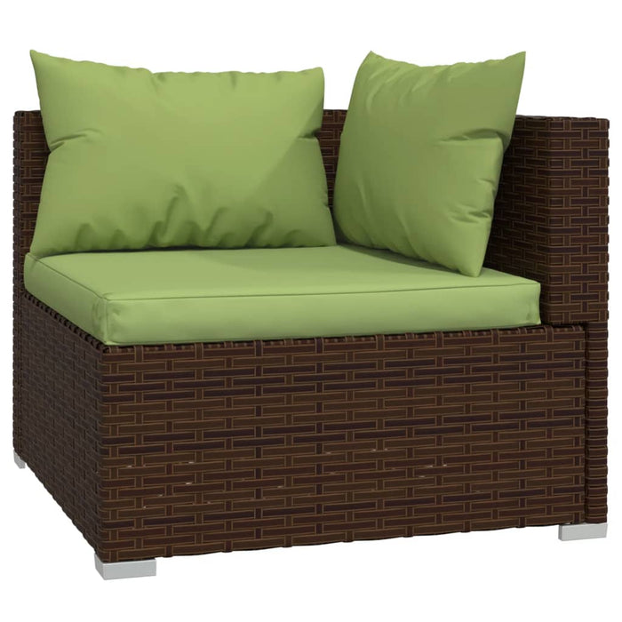 Set Divani da Giardino 13 pz con Cuscini in Polyrattan Marrone 3101596