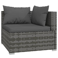 Set Divani da Giardino 4 pz con Cuscini in Polyrattan Grigio 3101645